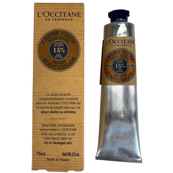 L’OCCITANE Shea Butter Foot Cream 15% Dry Skin 2.6 oz / 75ml New in Box France - Picture 2 of 4